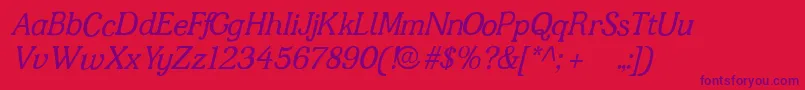 Jfshill.Italic Font – Purple Fonts on Red Background