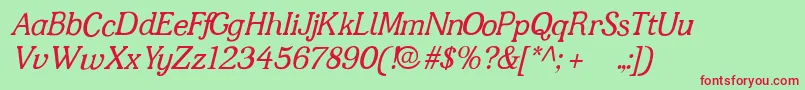 Jfshill.Italic Font – Red Fonts on Green Background