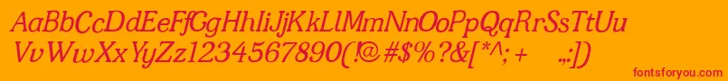 Jfshill.Italic Font – Red Fonts on Orange Background