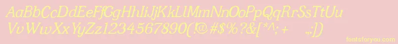 Jfshill.Italic-Schriftart – Gelbe Schriften auf rosa Hintergrund