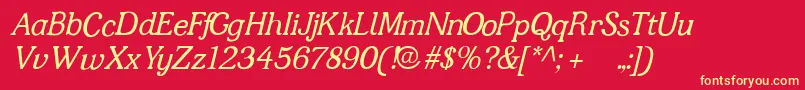 Jfshill.Italic Font – Yellow Fonts on Red Background