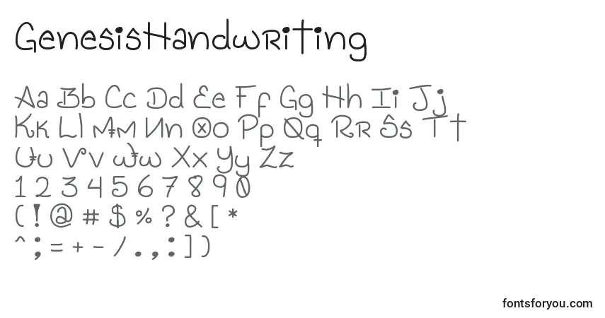 GenesisHandwriting Font – alphabet, numbers, special characters