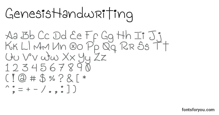 GenesisHandwritingフォント–アルファベット、数字、特殊文字