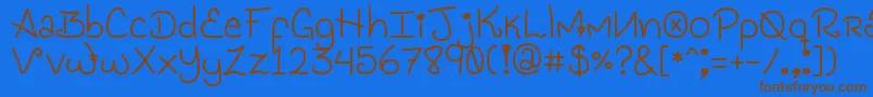 GenesisHandwriting Font – Brown Fonts on Blue Background