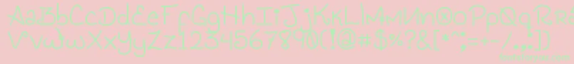 GenesisHandwriting Font – Green Fonts on Pink Background