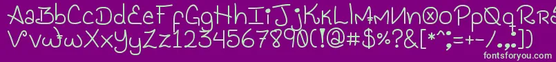 GenesisHandwriting Font – Green Fonts on Purple Background
