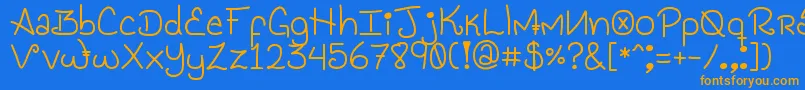 GenesisHandwriting Font – Orange Fonts on Blue Background