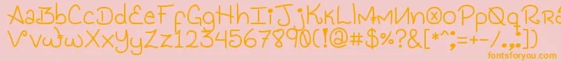 GenesisHandwriting Font – Orange Fonts on Pink Background