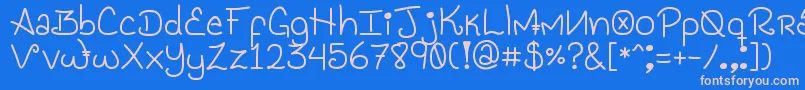 GenesisHandwriting Font – Pink Fonts on Blue Background