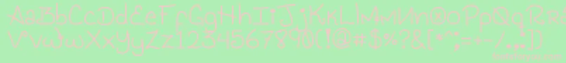 GenesisHandwriting Font – Pink Fonts on Green Background