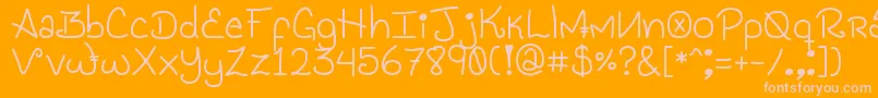 GenesisHandwriting Font – Pink Fonts on Orange Background