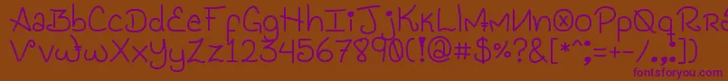 GenesisHandwriting Font – Purple Fonts on Brown Background