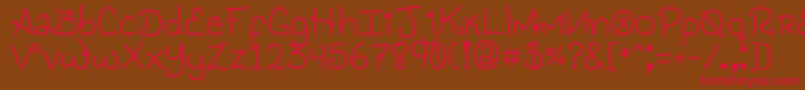 GenesisHandwriting Font – Red Fonts on Brown Background