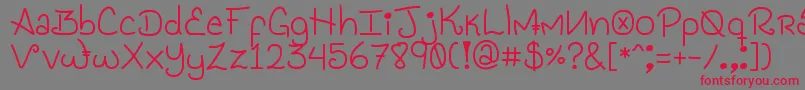 GenesisHandwriting Font – Red Fonts on Gray Background