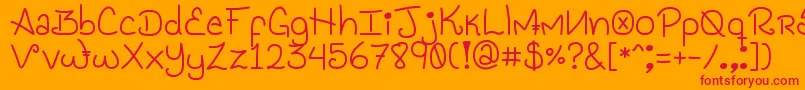 GenesisHandwriting Font – Red Fonts on Orange Background