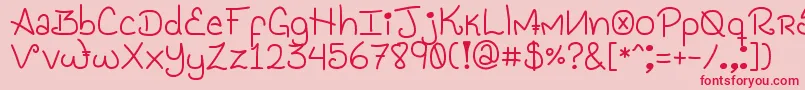 GenesisHandwriting Font – Red Fonts on Pink Background