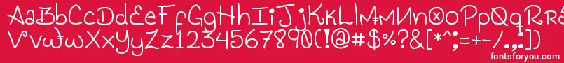 GenesisHandwriting Font – White Fonts on Red Background