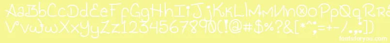 GenesisHandwriting Font – White Fonts on Yellow Background