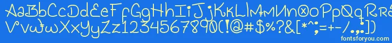 GenesisHandwriting Font – Yellow Fonts on Blue Background