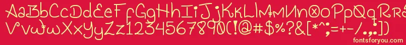 GenesisHandwriting Font – Yellow Fonts on Red Background