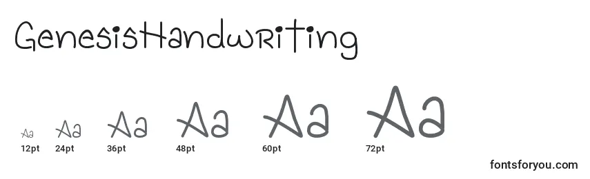 Размеры шрифта GenesisHandwriting