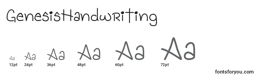 Größen der Schriftart GenesisHandwriting