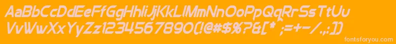 ChromiaCondensedBoldItalic Font – Pink Fonts on Orange Background