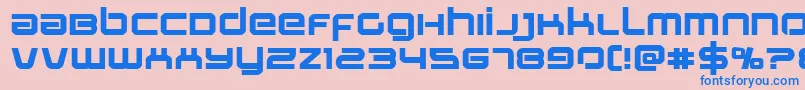 Fonte Stareagleexpandbold – fontes azuis em um fundo rosa