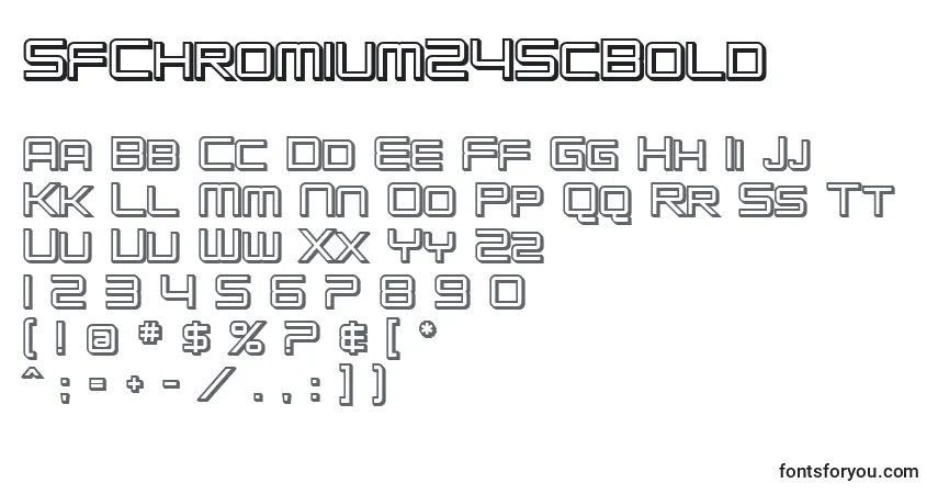 Шрифт SfChromium24ScBold – алфавит, цифры, специальные символы