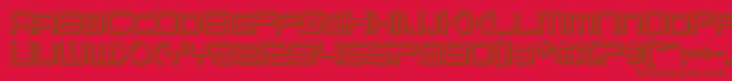 フォントSfChromium24ScBold – 赤い背景に茶色の文字