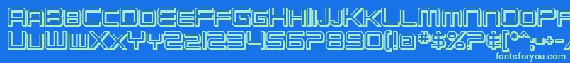 SfChromium24ScBold Font – Green Fonts on Blue Background