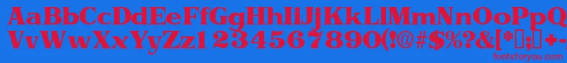 フォントToriidisplayssk – 赤い文字の青い背景