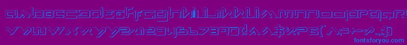 XephyrShadow-Schriftart – Blaue Schriften auf violettem Hintergrund