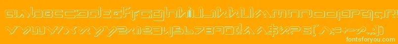 XephyrShadow-Schriftart – Grüne Schriften auf orangefarbenem Hintergrund