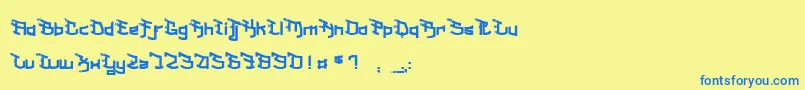 MilkShakeFraise Font – Blue Fonts on Yellow Background