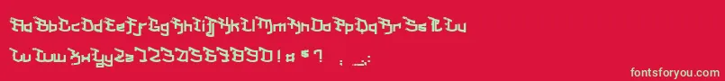 Шрифт MilkShakeFraise – зелёные шрифты на красном фоне