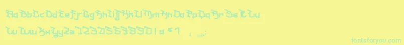 フォントMilkShakeFraise – 黄色い背景に緑の文字