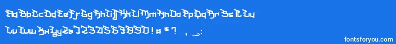 フォントMilkShakeFraise – 青い背景に白い文字