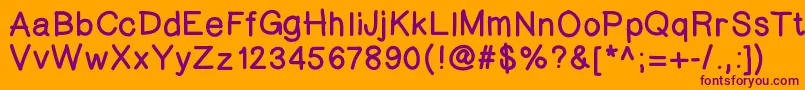 Fingerlinger Font – Purple Fonts on Orange Background