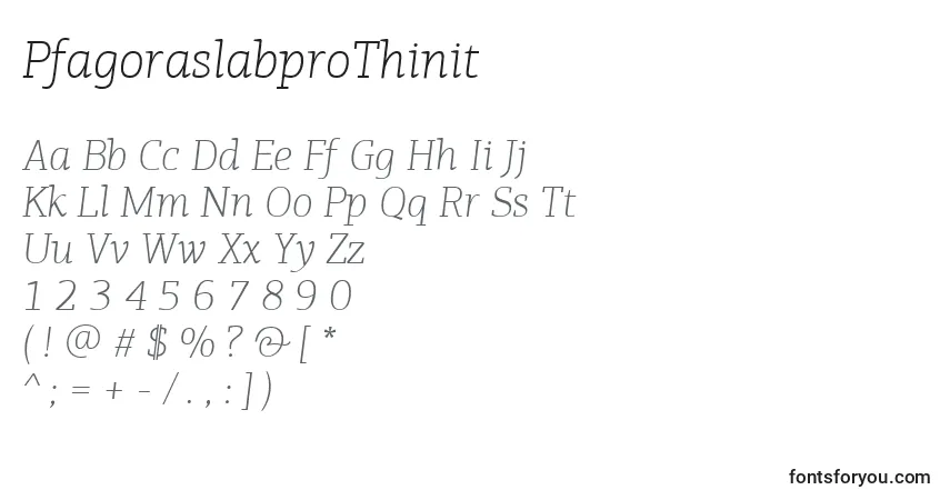 Czcionka PfagoraslabproThinit – alfabet, cyfry, specjalne znaki