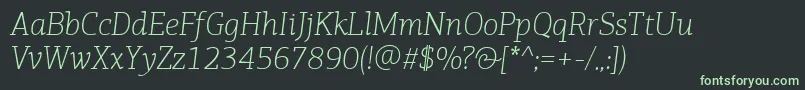 PfagoraslabproThinit-fontti – vihreät fontit mustalla taustalla
