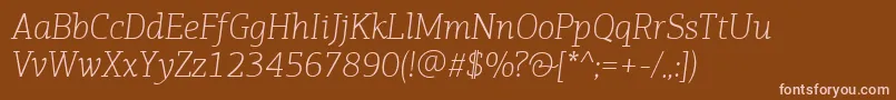 Шрифт PfagoraslabproThinit – розовые шрифты на коричневом фоне