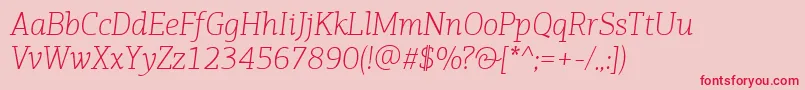 PfagoraslabproThinit Font – Red Fonts on Pink Background