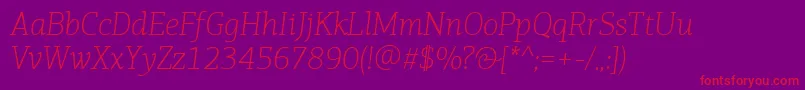 PfagoraslabproThinit Font – Red Fonts on Purple Background