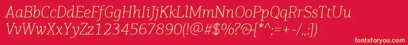 PfagoraslabproThinit Font – Yellow Fonts on Red Background