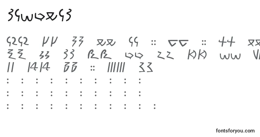 Schriftart MeroDem – Alphabet, Zahlen, spezielle Symbole