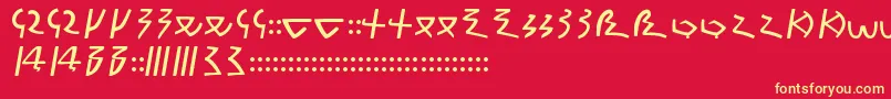 MeroDem Font – Yellow Fonts on Red Background
