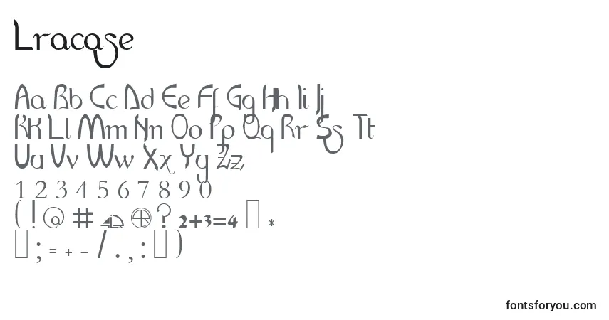 Czcionka Lracase – alfabet, cyfry, specjalne znaki