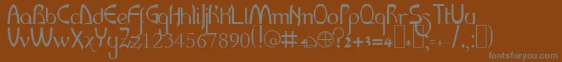 Weitere Informationen zur Lracase-Schriftart Lracase-Schriftart – Graue Schriften auf braunem Hintergrund