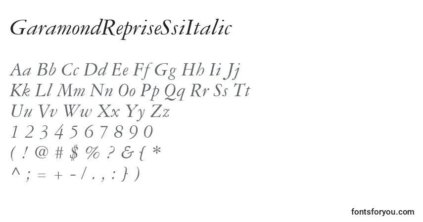 GaramondRepriseSsiItalic-fontti – aakkoset, numerot, erikoismerkit